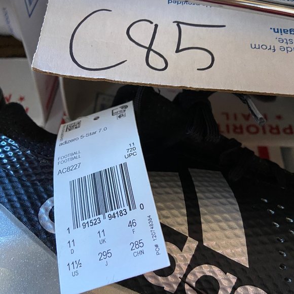 Adidas Adizero 5-Star 7.0 Men\'s Lacrosse Cleats Core Black AC8227 Size NEW main image 12